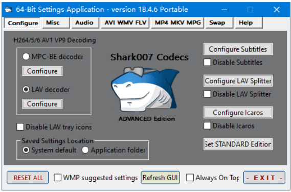 Shark007(多媒体编解码器套件) v18.4.9 绿色版