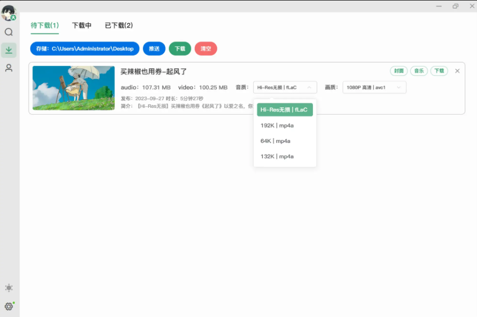 Bilidown(B站视频下载工具)中文绿色版