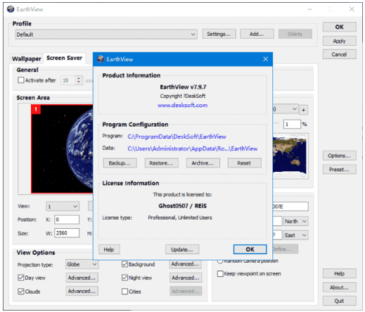 EarthView(Windows桌面壁纸软件)便携版